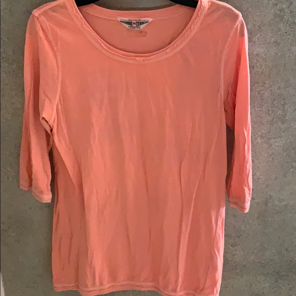 Hard Tail Basic Orange Scoop Neck Tee